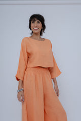 Cropped Linho Manga 7/8